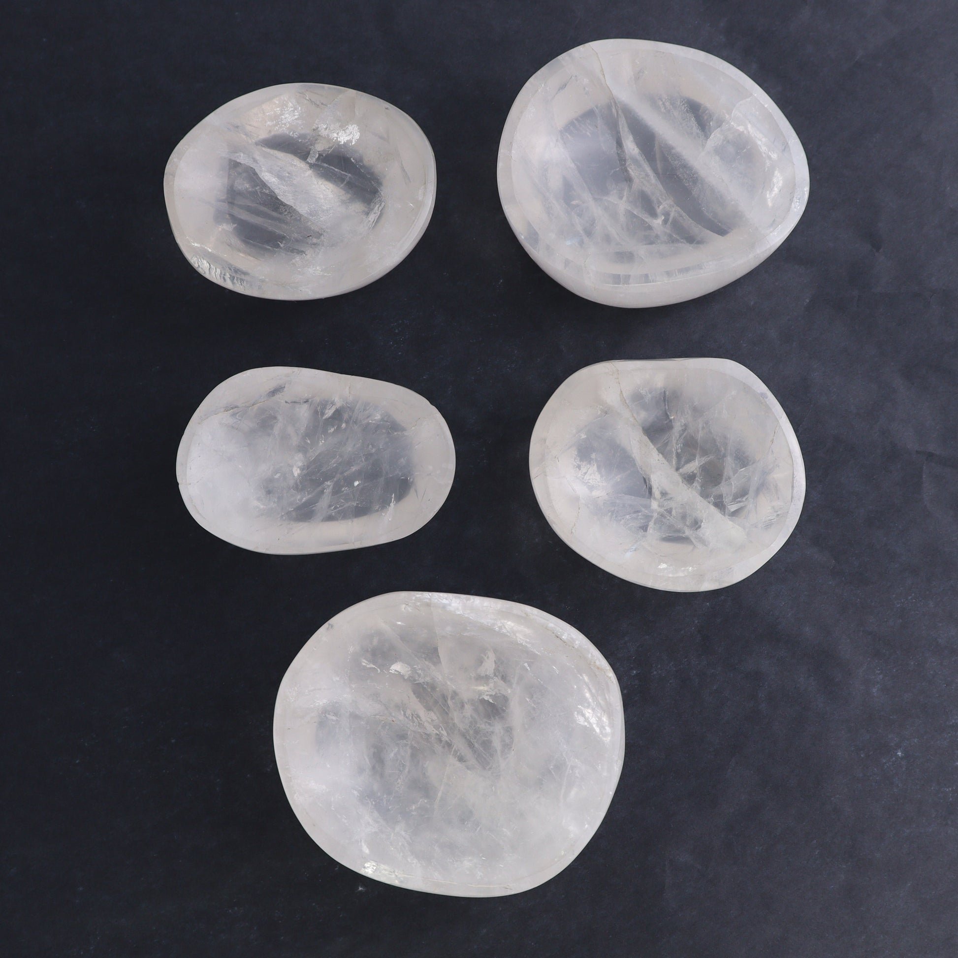 Clear Quartz Bowls Set of 5 - Expert Wholesale and Supplier of Wholesale Crystals & Bulk Gemstones, ["Bowls","Clear Quartz","Madagascar","Quartz"]