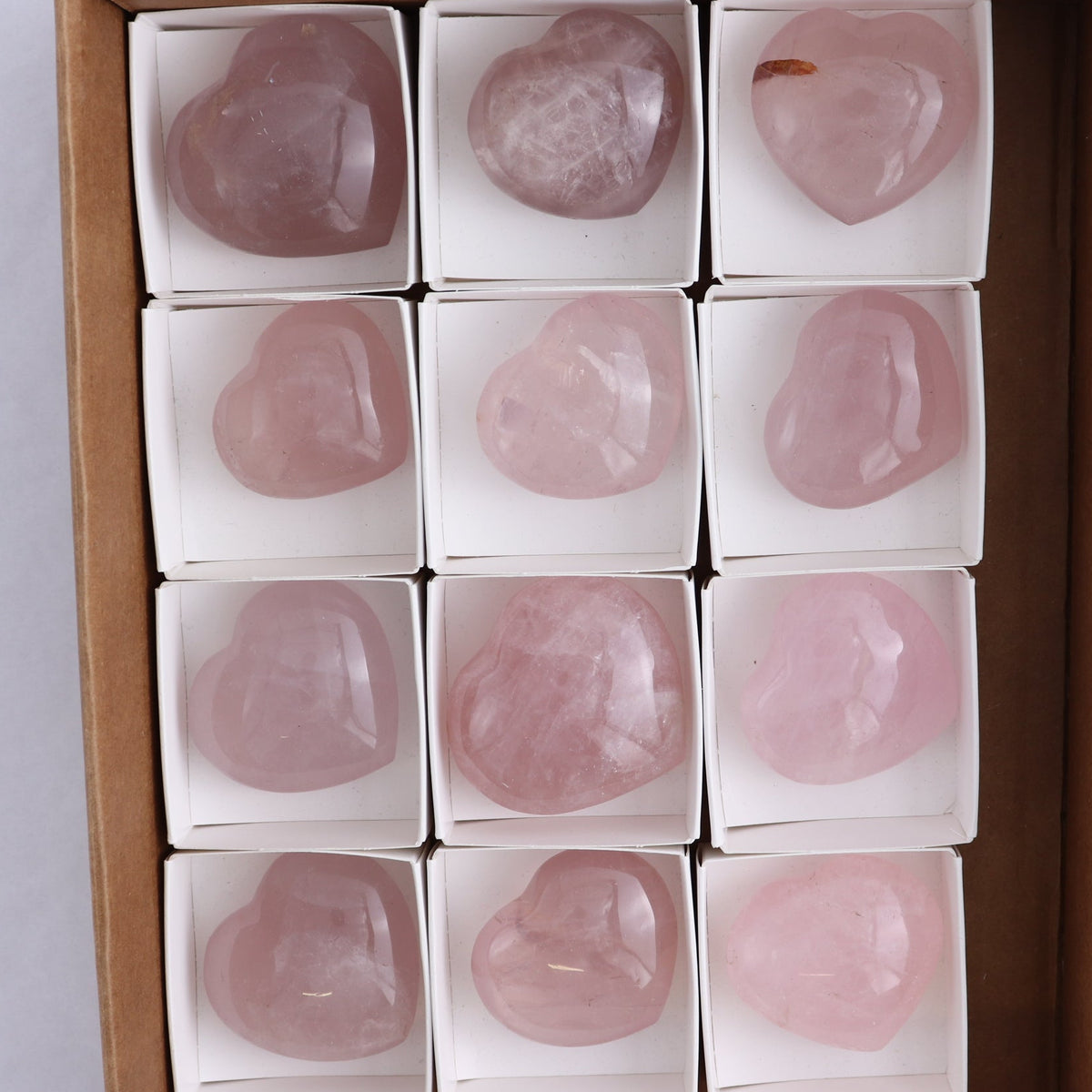 Rose Quartz Hearts Set of 12