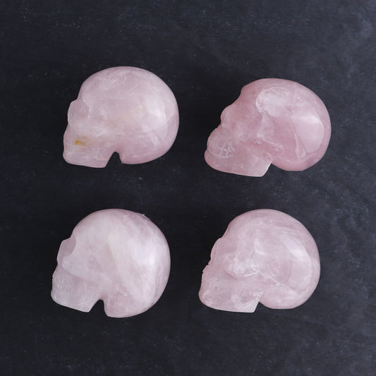 Rose Quartz Skulls Set of 4