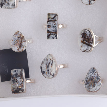 Astrophyllite Rings Set of 9 - Expert Wholesale and Supplier of Wholesale Crystals & Bulk Gemstones, ["Astrophyllite","close_50","India","Ring","rings","sterling silver"]