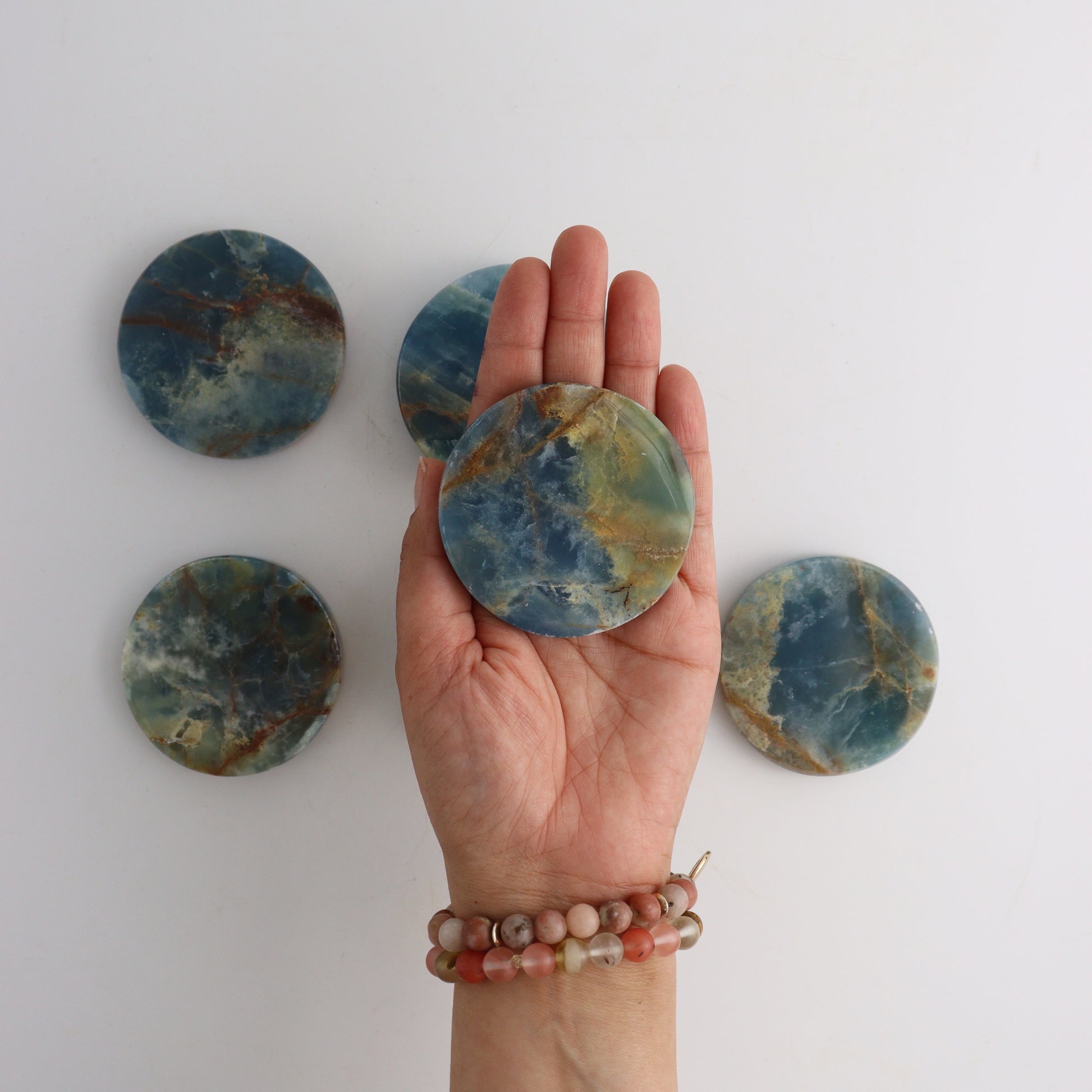 Blue Onyx Discs Flat - Expert Supplier of Wholesale Crystals & Bulk Gemstones