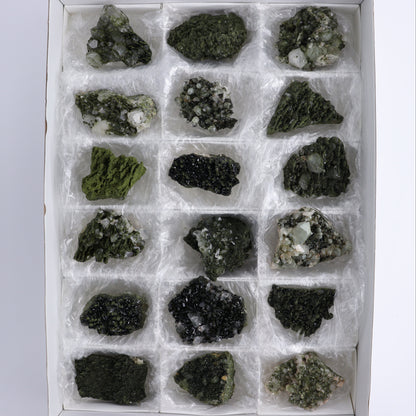 Epidote Set of 18 - Expert Wholesale and Supplier of Wholesale Crystals & Bulk Gemstones, ["epidote","flat","Flats"]