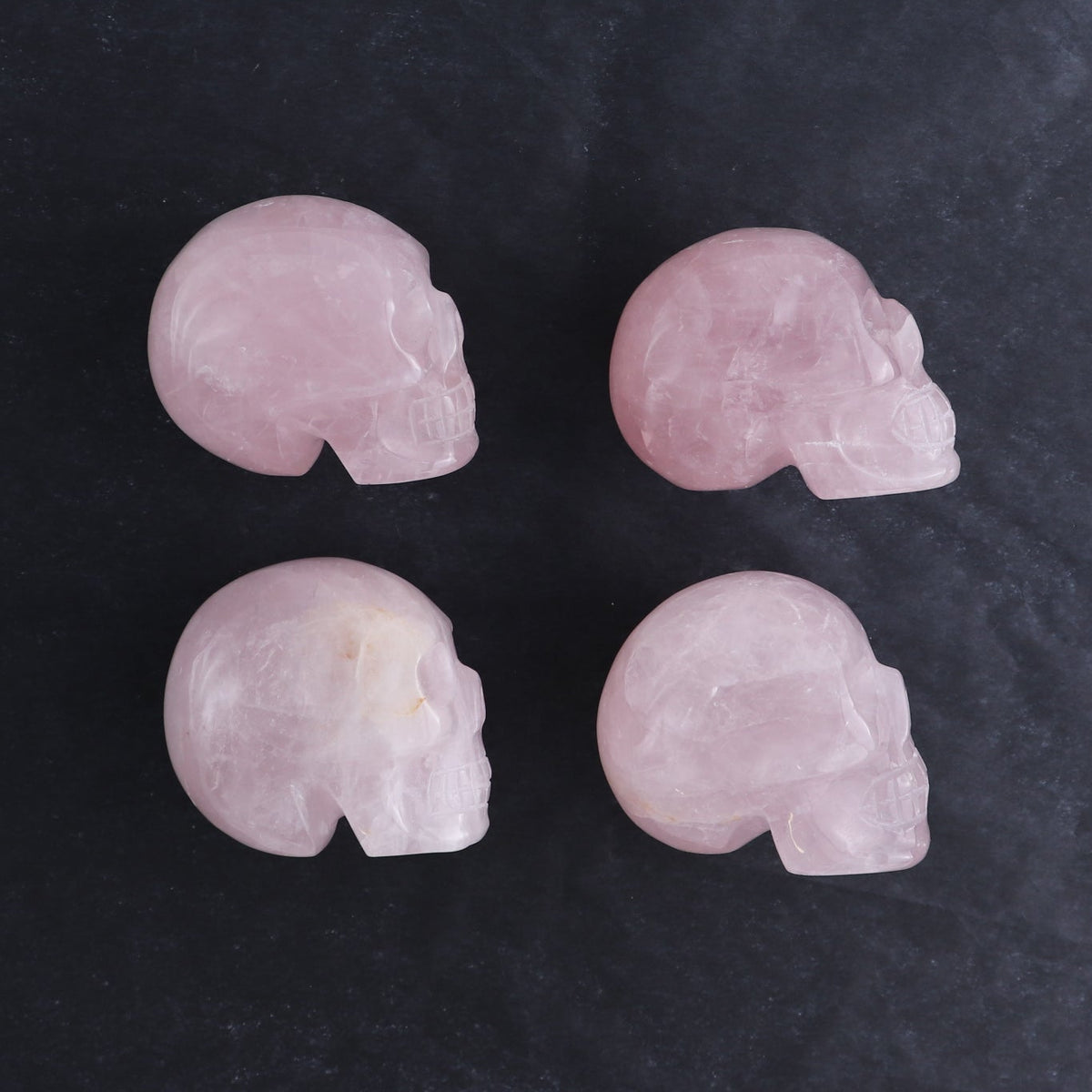 Rose Quartz Skulls Set of 4