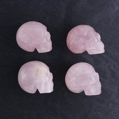 Rose Quartz Skulls Set of 4