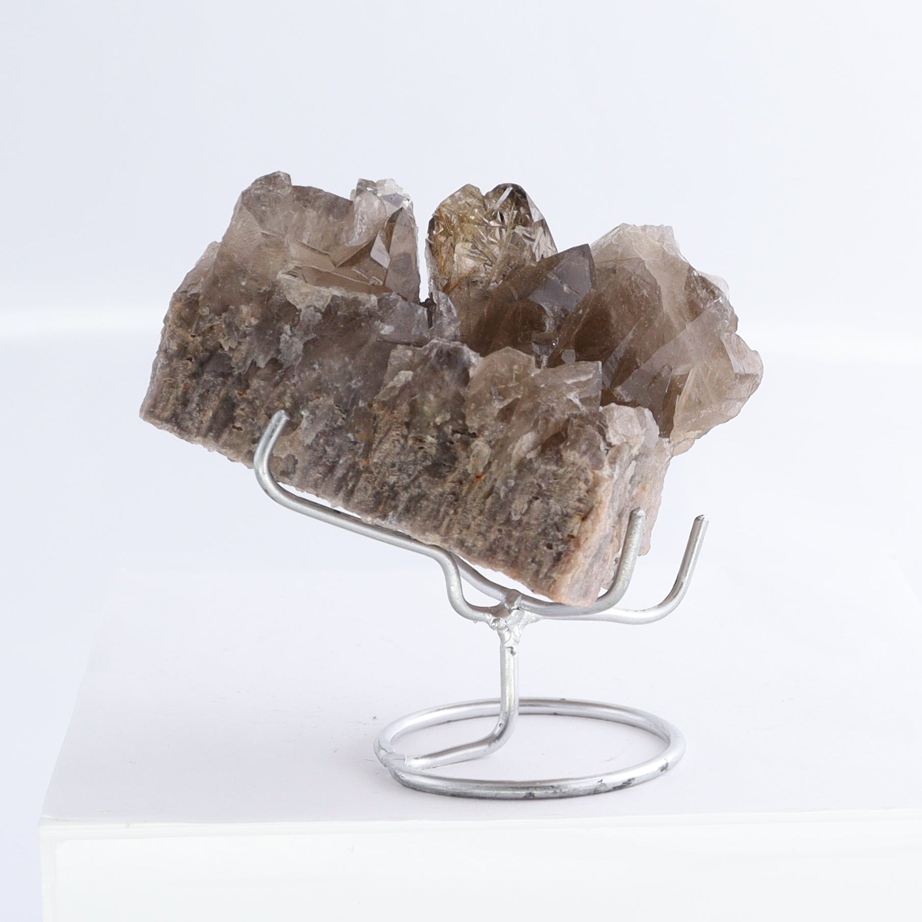 Smoky Quartz Clusters with Stand Set of 3 - Expert Wholesale and Supplier of Wholesale Crystals & Bulk Gemstones, ["cluster","Clusters","Quartz","Smoky Quartz"]