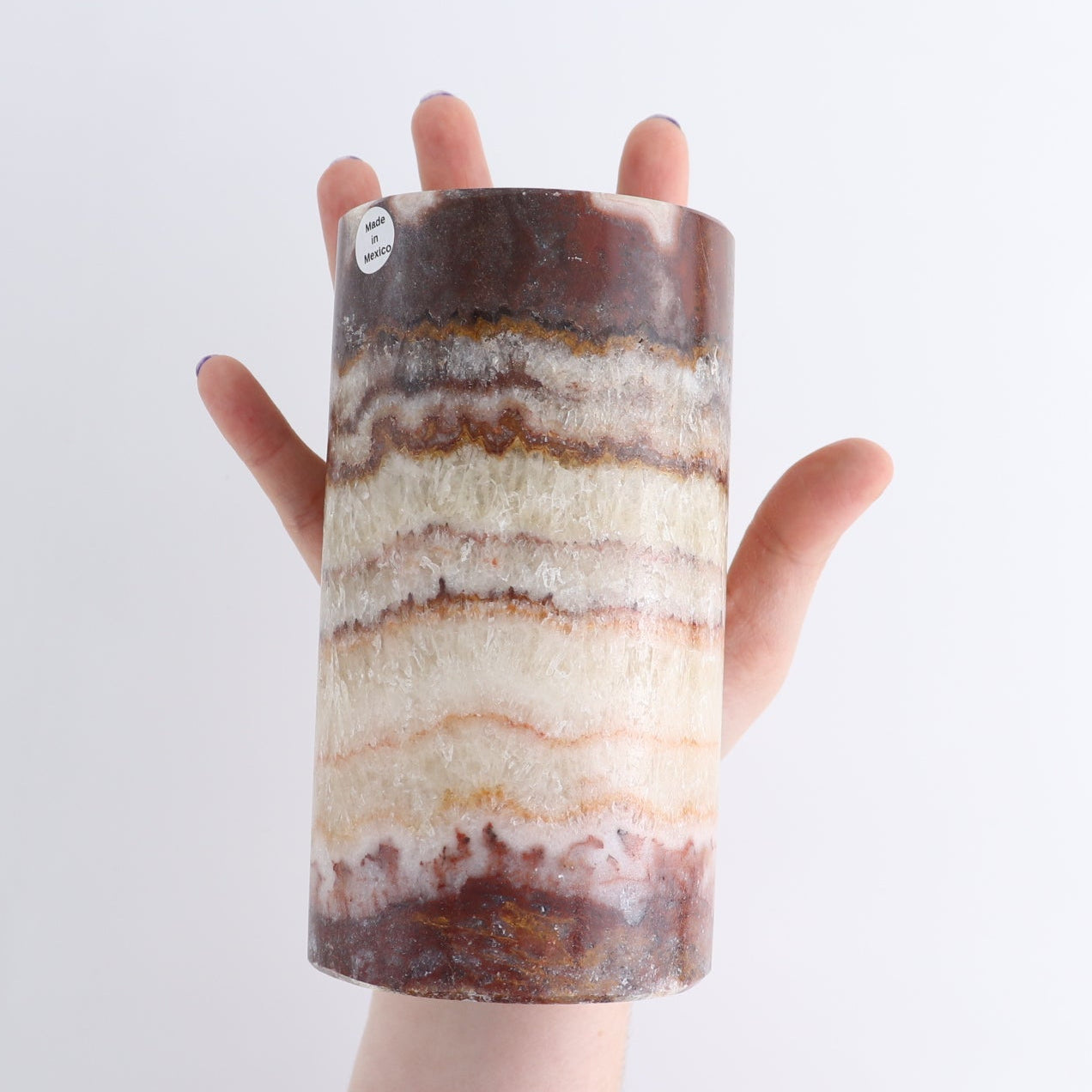 Mexican Onyx/Calcite Candle Holders Set of 3