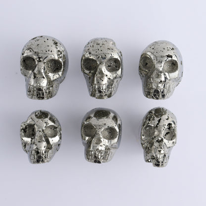 Pyrite Skulls Set of 6 - Expert Wholesale and Supplier of Wholesale Crystals & Bulk Gemstones, ["Hearts","Peru","Pyrite"]