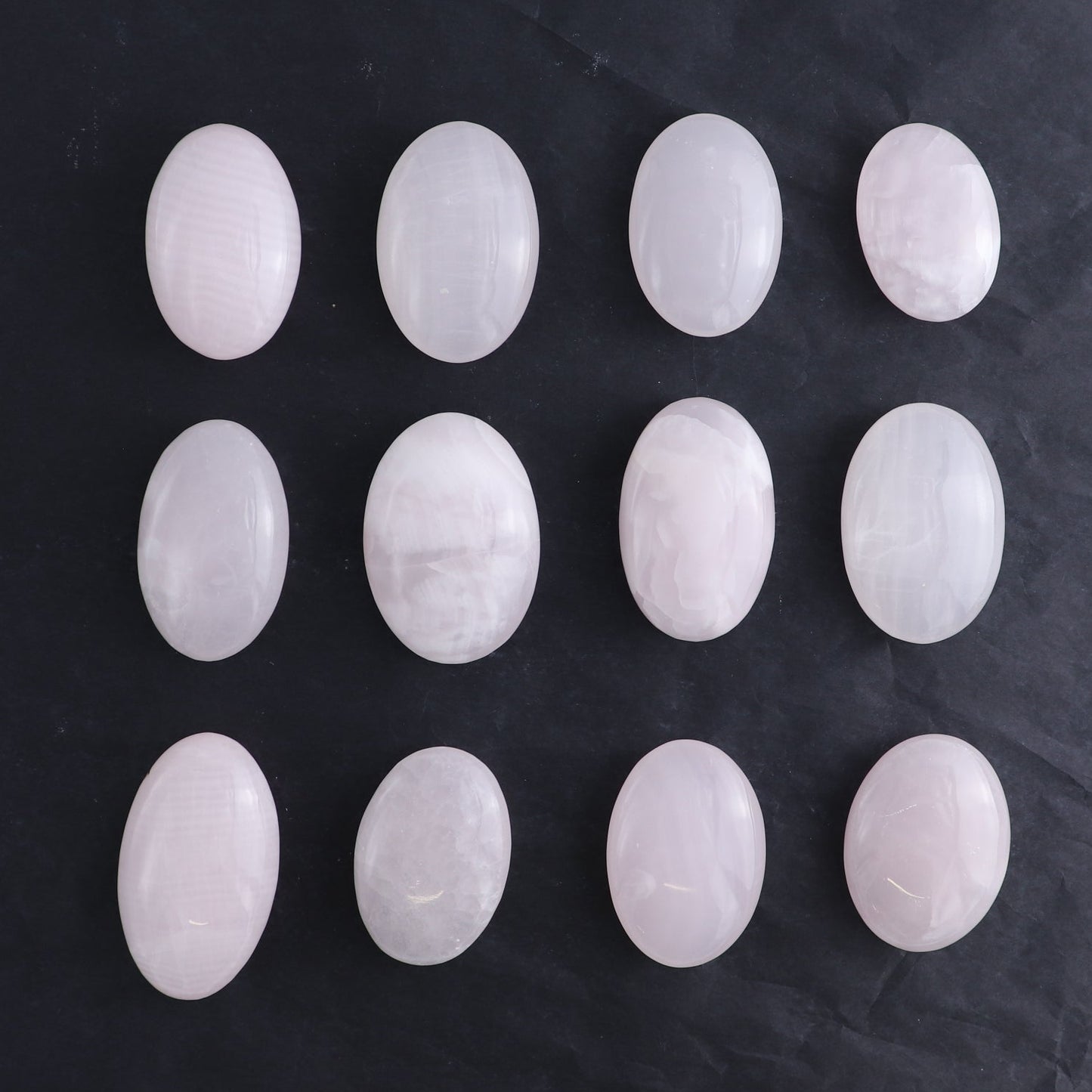 Pink Mangano Calcite Palm Stone Set of 12