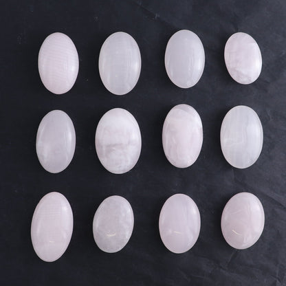 Pink Mangano Calcite Palm Stone Set of 12