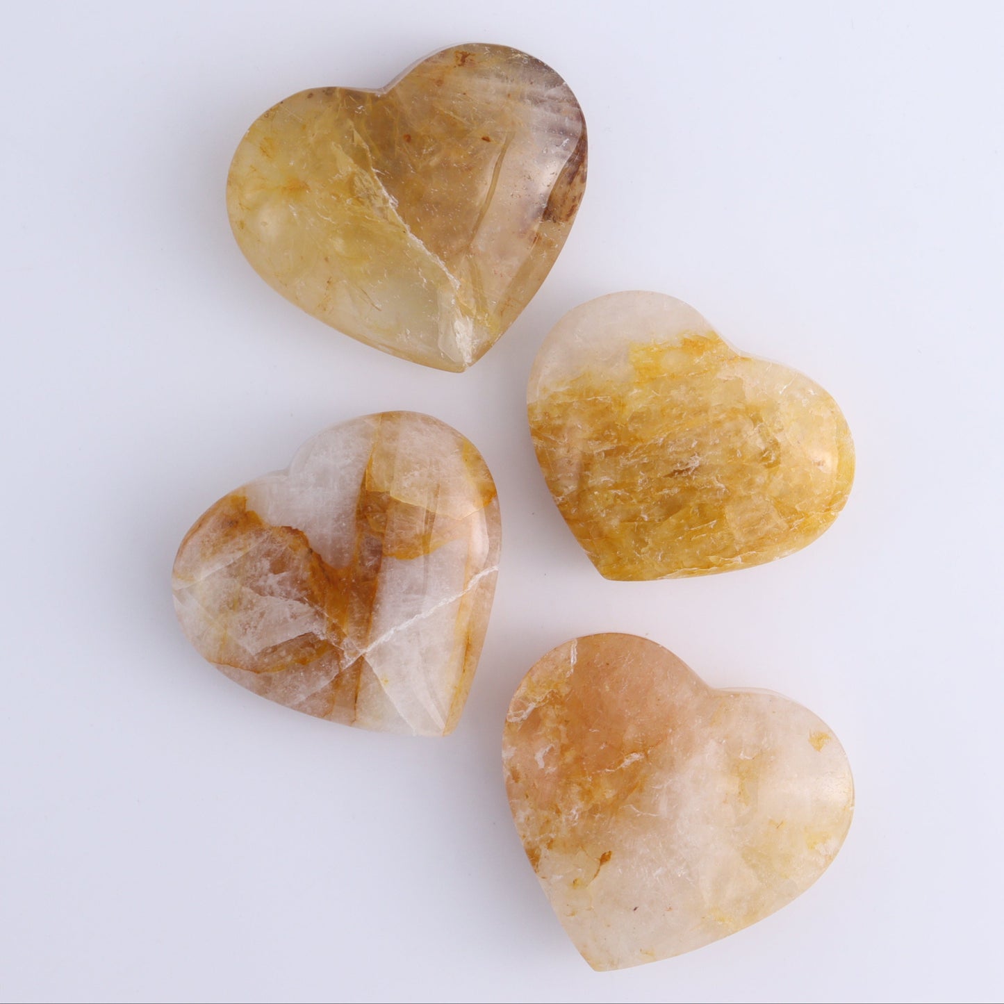 Golden Healer Hearts Set of 12 - Expert Wholesale and Supplier of Wholesale Crystals & Bulk Gemstones, ["Brazil","Golden Healer","Hearts"]