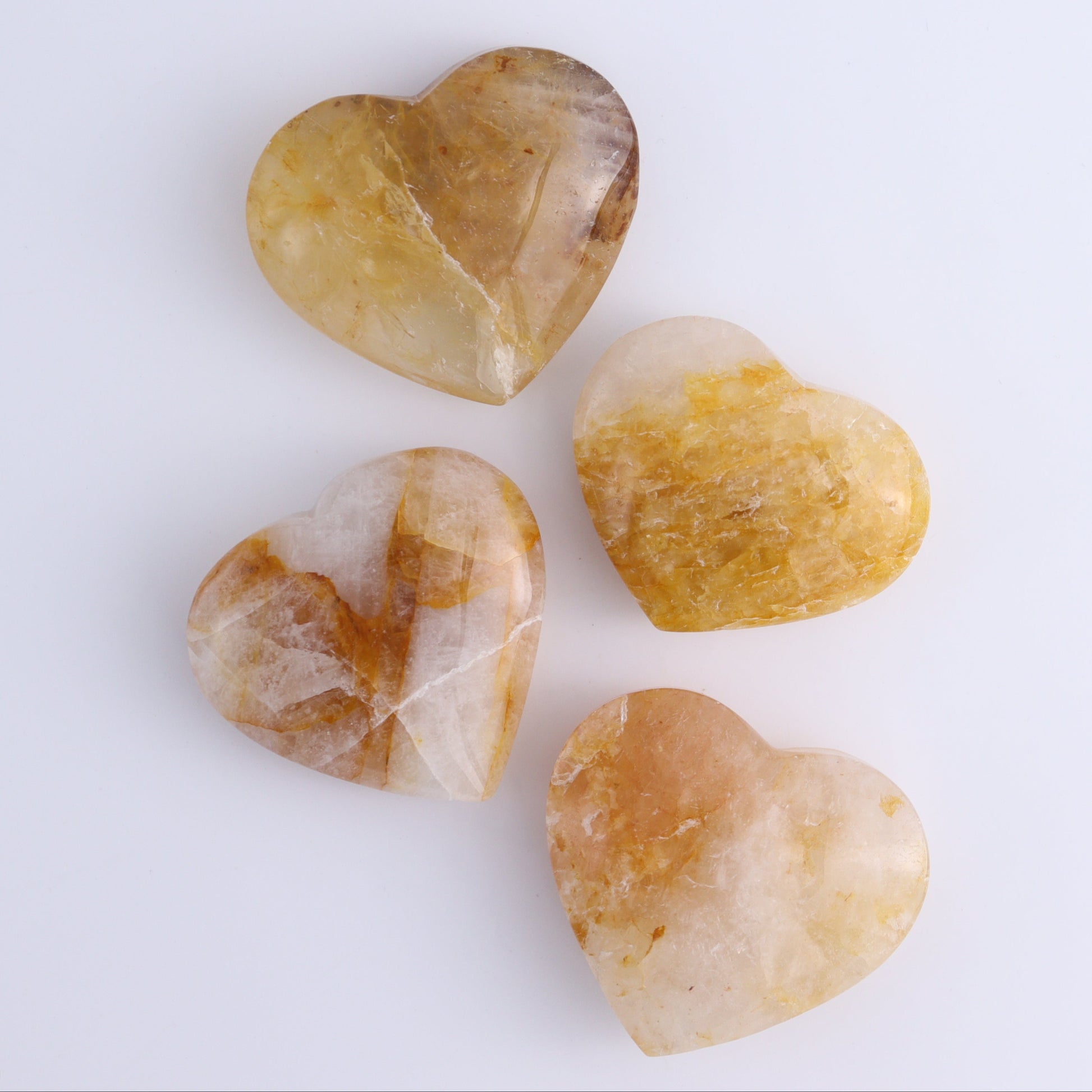 Golden Healer Hearts Set of 12 - Expert Wholesale and Supplier of Wholesale Crystals & Bulk Gemstones, ["Brazil","Golden Healer","Hearts"]