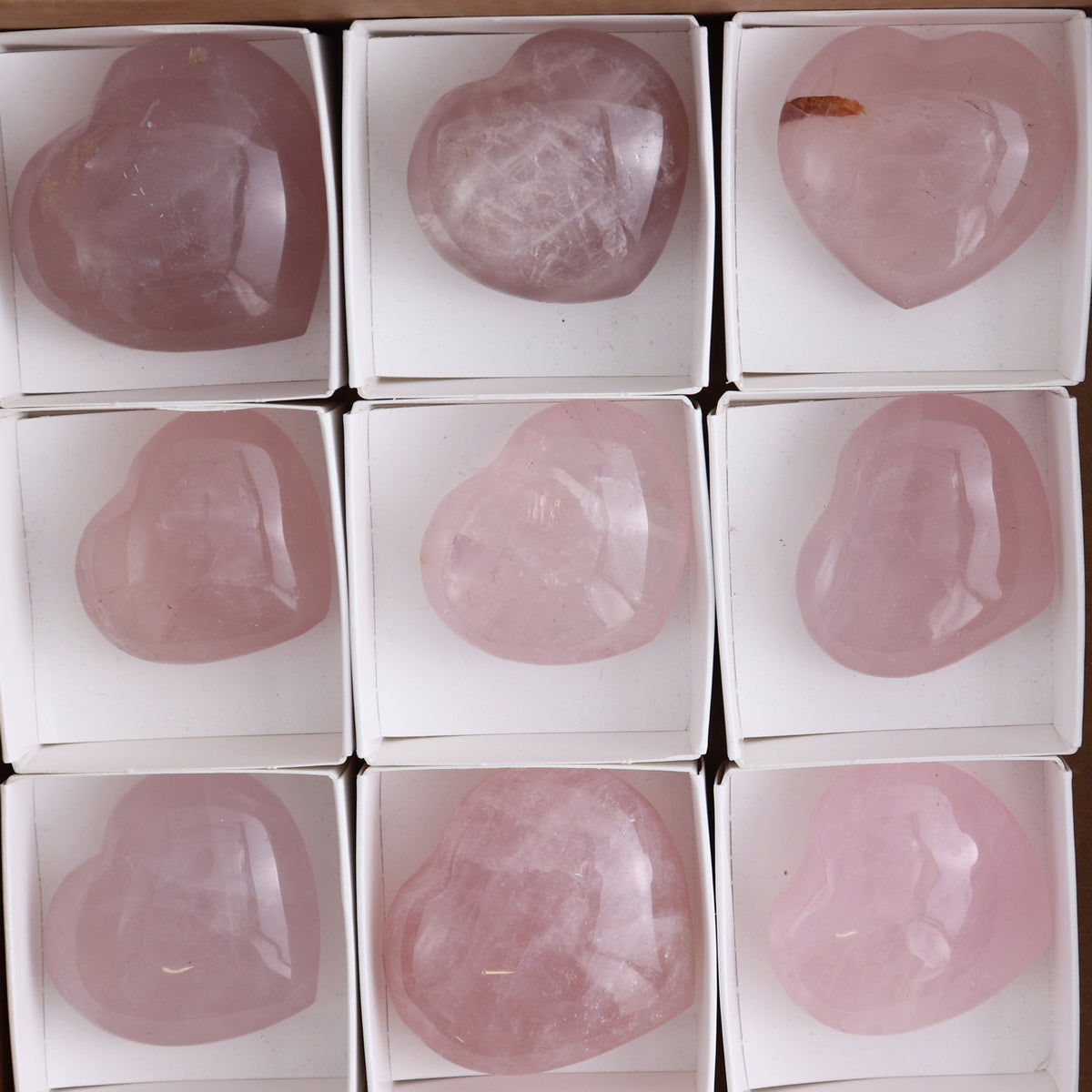 Rose Quartz Hearts Set of 12