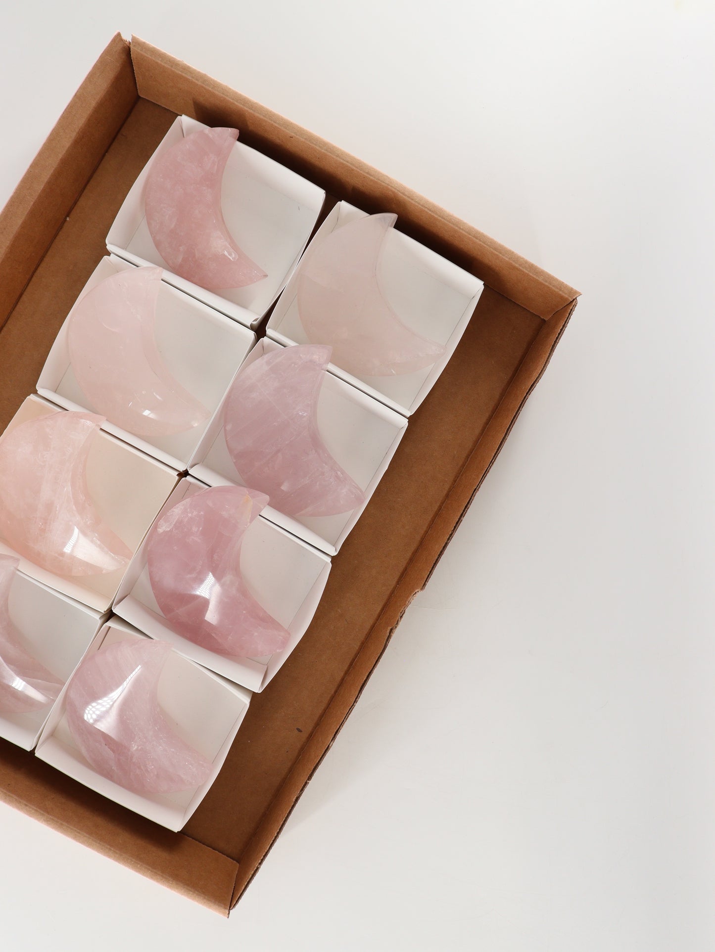 Rose Quartz Moons Set of 8 - Expert Wholesale and Supplier of Wholesale Crystals & Bulk Gemstones, []
