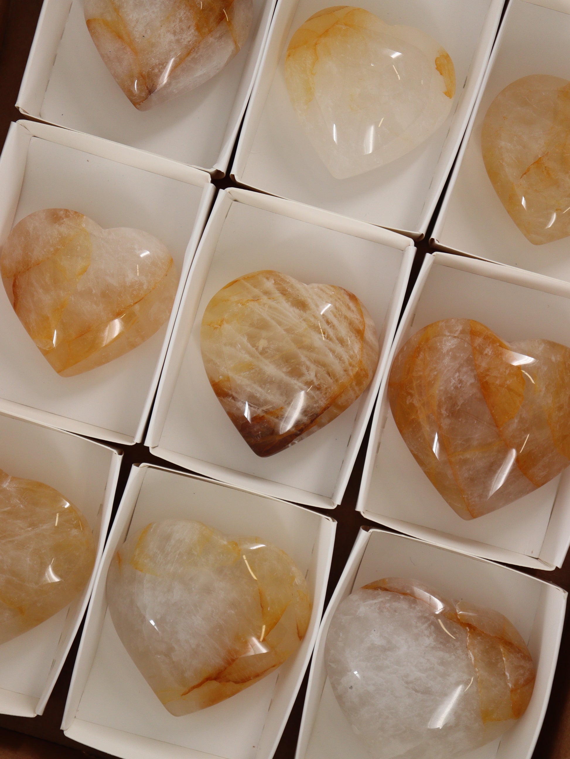 Golden Healer Hearts Set of 9 - Expert Wholesale and Supplier of Wholesale Crystals & Bulk Gemstones, []