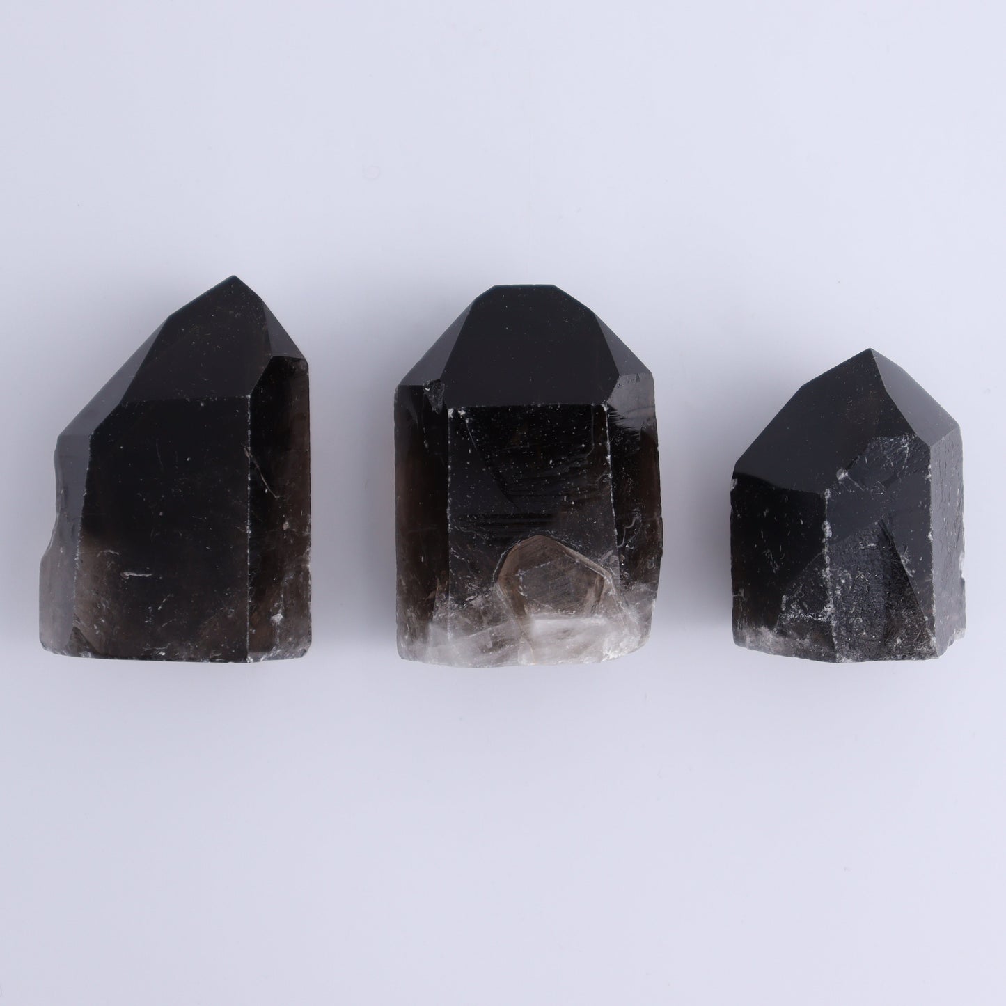 Smoky Quartz Polished Tops Set of 35 - Expert Wholesale and Supplier of Wholesale Crystals & Bulk Gemstones, ["Brazil","close_70","Points","Quartz","Smoky Quartz"]