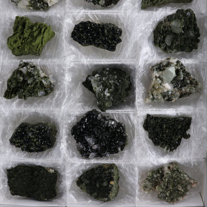 Epidote Set of 18 - Expert Wholesale and Supplier of Wholesale Crystals & Bulk Gemstones, ["epidote","flat","Flats"]
