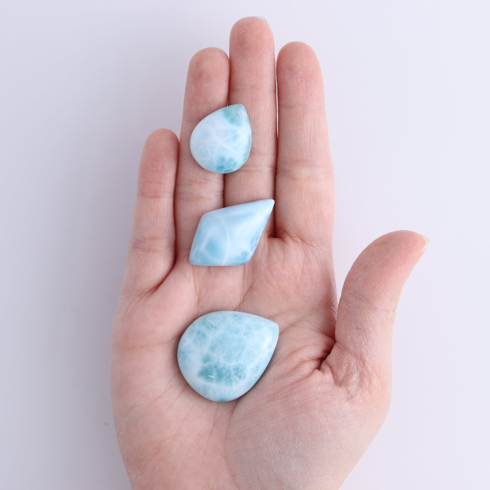 Larmiar Cabs Set of 5 - Expert Wholesale and Supplier of Wholesale Crystals & Bulk Gemstones, ["Cabs","Freeform","Freeforms","Larimar"]