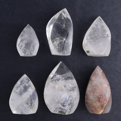 Imperfect Quartz Flames Set of 6 - Expert Wholesale and Supplier of Wholesale Crystals & Bulk Gemstones, ["Brazil","Clear Quartz","flames","Quartz"]