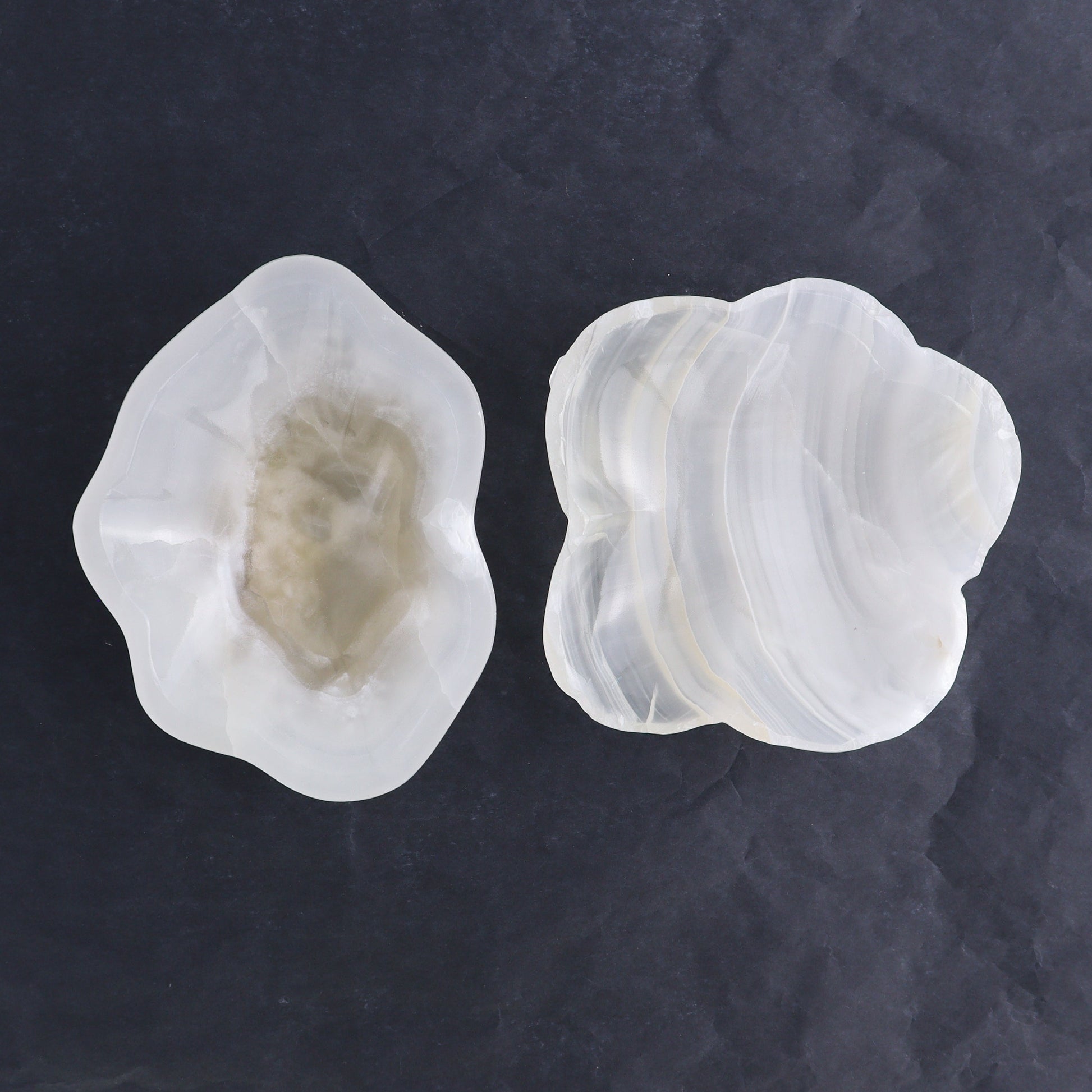 One Mexican Onyx/Calcite White & Grey Irregular Bowl - Expert Wholesale and Supplier of Wholesale Crystals & Bulk Gemstones, ["bowl","Bowls","Calcite","Catalog Onyx","Decorative Dish","Mexico","onyx"]