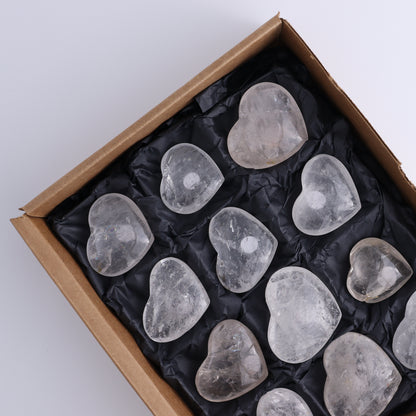 Imperfect Clear Quartz Hearts Set of 12 - Expert Wholesale and Supplier of Wholesale Crystals & Bulk Gemstones, ["Brazil","Clear Quartz","close_50","Hearts","Quartz"]