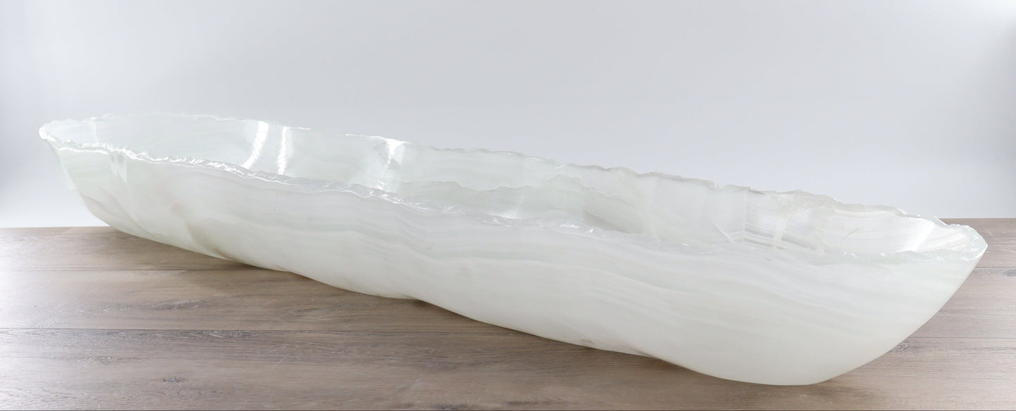 Mexican Onyx/Calcite Canoe Bowl