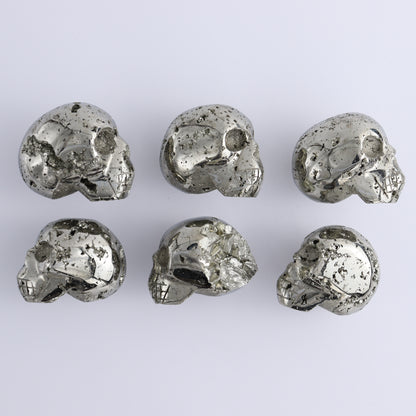 Pyrite Skulls Set of 6 - Expert Wholesale and Supplier of Wholesale Crystals & Bulk Gemstones, ["Hearts","Peru","Pyrite"]