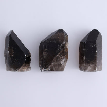 Smoky Quartz Polished Tops Set of 35 - Expert Wholesale and Supplier of Wholesale Crystals & Bulk Gemstones, ["Brazil","close_70","Points","Quartz","Smoky Quartz"]