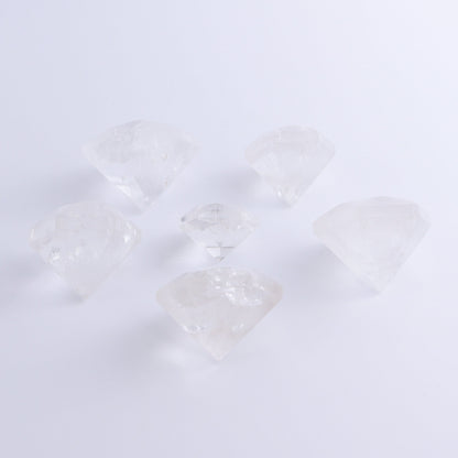 Quartz Diamond Shaped Carvings Set of 6 - Expert Wholesale and Supplier of Wholesale Crystals & Bulk Gemstones, ["Brazil","Clear Quartz","Mixed Carvings","Quartz"]