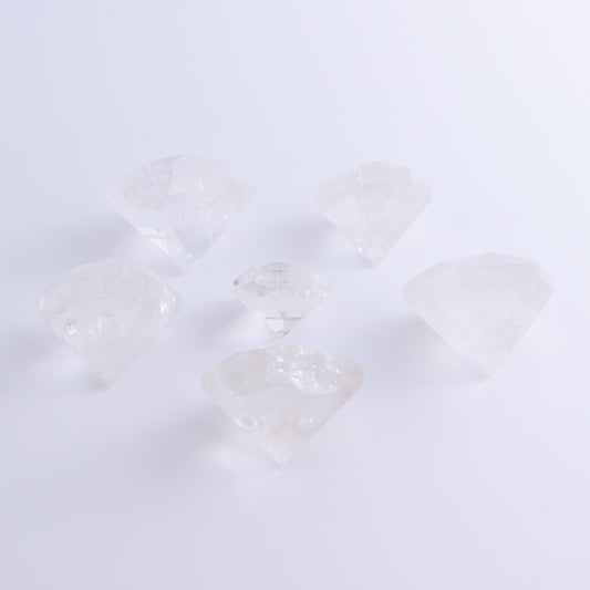 Quartz Diamond Shaped Carvings Set of 6 - Expert Wholesale and Supplier of Wholesale Crystals & Bulk Gemstones, ["Brazil","Clear Quartz","Mixed Carvings","Quartz"]