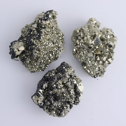 Octahedral Pyrite Clusters Set of 6 - Expert Wholesale and Supplier of Wholesale Crystals & Bulk Gemstones, ["Clusters","Octahedral Pyrite","Peru","Pyrite"]