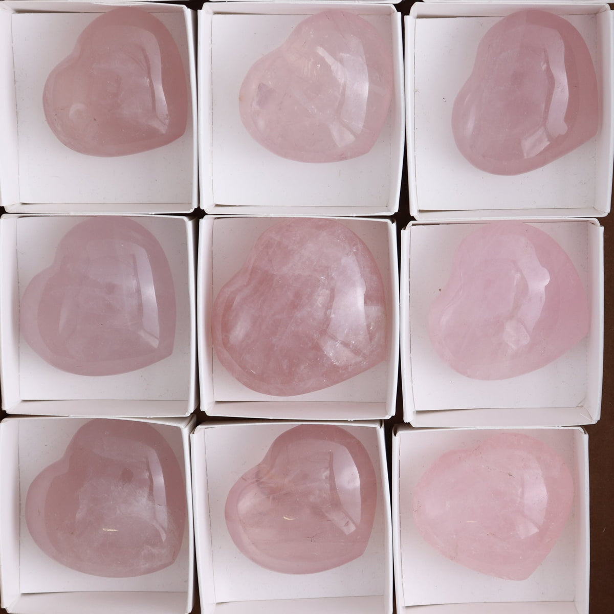 Rose Quartz Hearts Set of 12