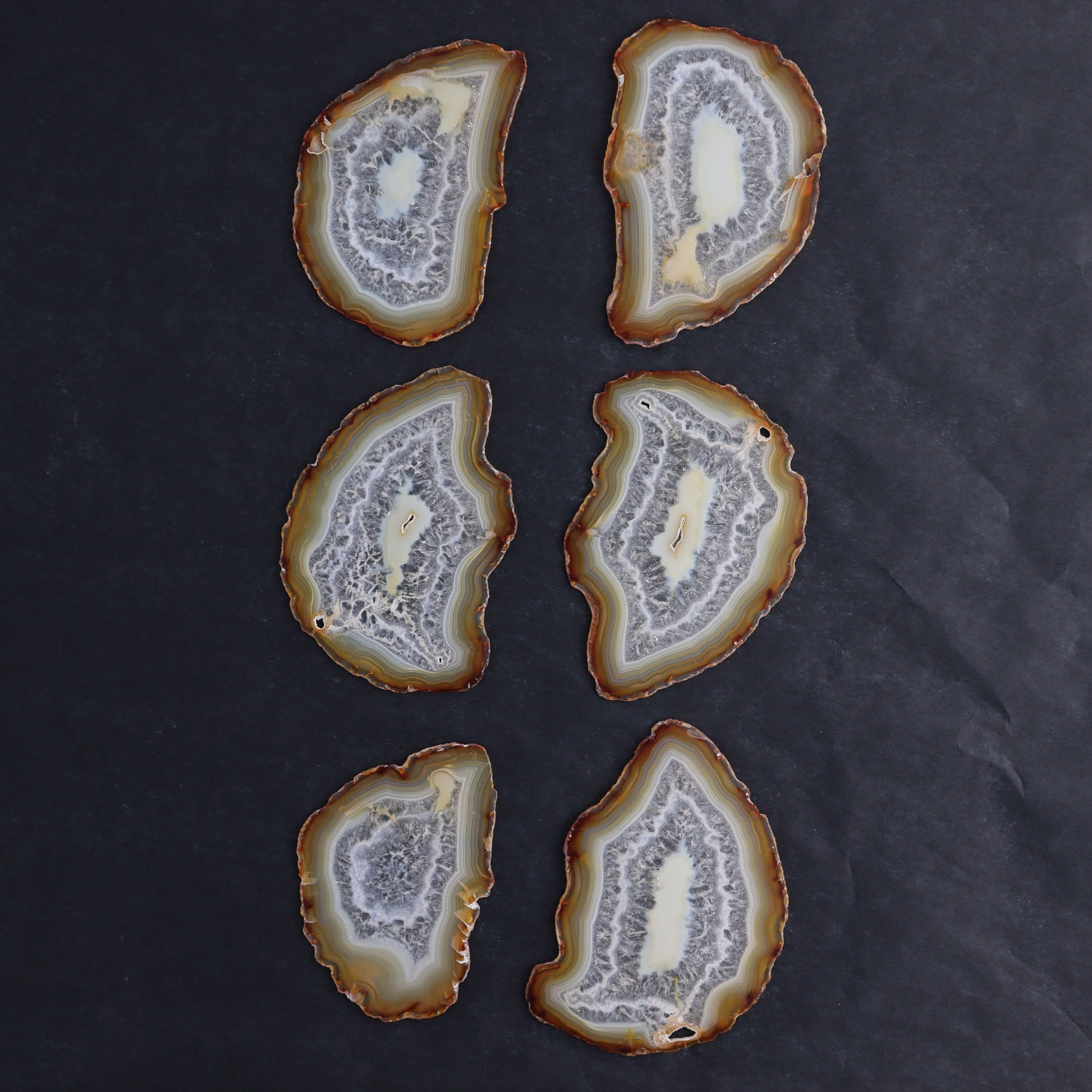 Iris Agate Slices Set of 6 - Expert Wholesale and Supplier of Wholesale Crystals & Bulk Gemstones, ["Agate","Iris Agate","Slices and Slabs"]