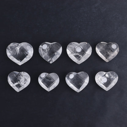 Clear Quartz Mixed Hearts & Hexagon Set of 18 - Expert Wholesale and Supplier of Wholesale Crystals & Bulk Gemstones, ["Brazil","Clear Quartz","Hearts","Hexagon","Quartz"]
