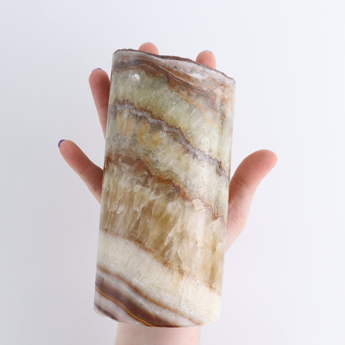 Mexican Onyx/Calcite Candle Holders Set of 3