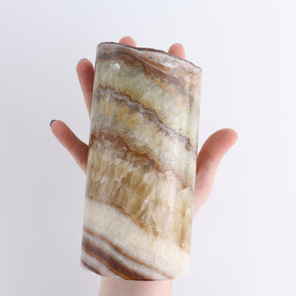 Mexican Onyx/Calcite Candle Holders Set of 3