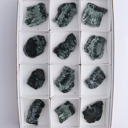 Seraphinite Slices Set of 12 - Expert Wholesale and Supplier of Wholesale Crystals & Bulk Gemstones, ["Russia","Seraphinite","Slices and Slabs"]