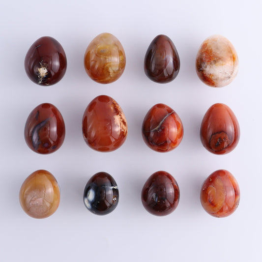 Carnelian Eggs Set of 12 - Expert Wholesale and Supplier of Wholesale Crystals & Bulk Gemstones, ["carnelian","Eggs","Madagascar"]