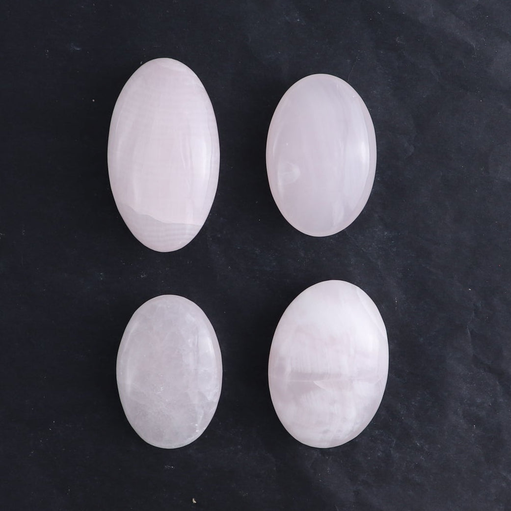 Pink Mangano Calcite Palm Stone Set of 12