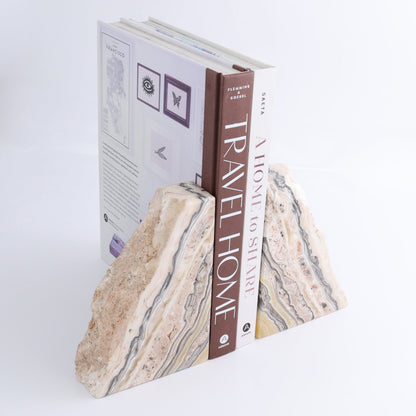 One Pair of Mexican Onyx/Calcite Pink & Yellow Rough Bookend - Expert Wholesale and Supplier of Wholesale Crystals & Bulk Gemstones, ["Bookends","Calcite","Catalog Onyx","Mexico","onyx"]