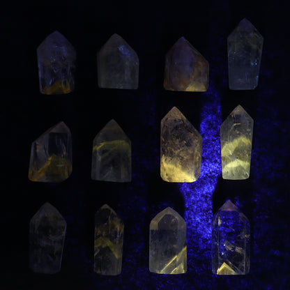 Powellite Amethyst UV Reactive Towers Set of 30 - Expert Wholesale and Supplier of Wholesale Crystals & Bulk Gemstones, ["Amethyst","Powellite"]