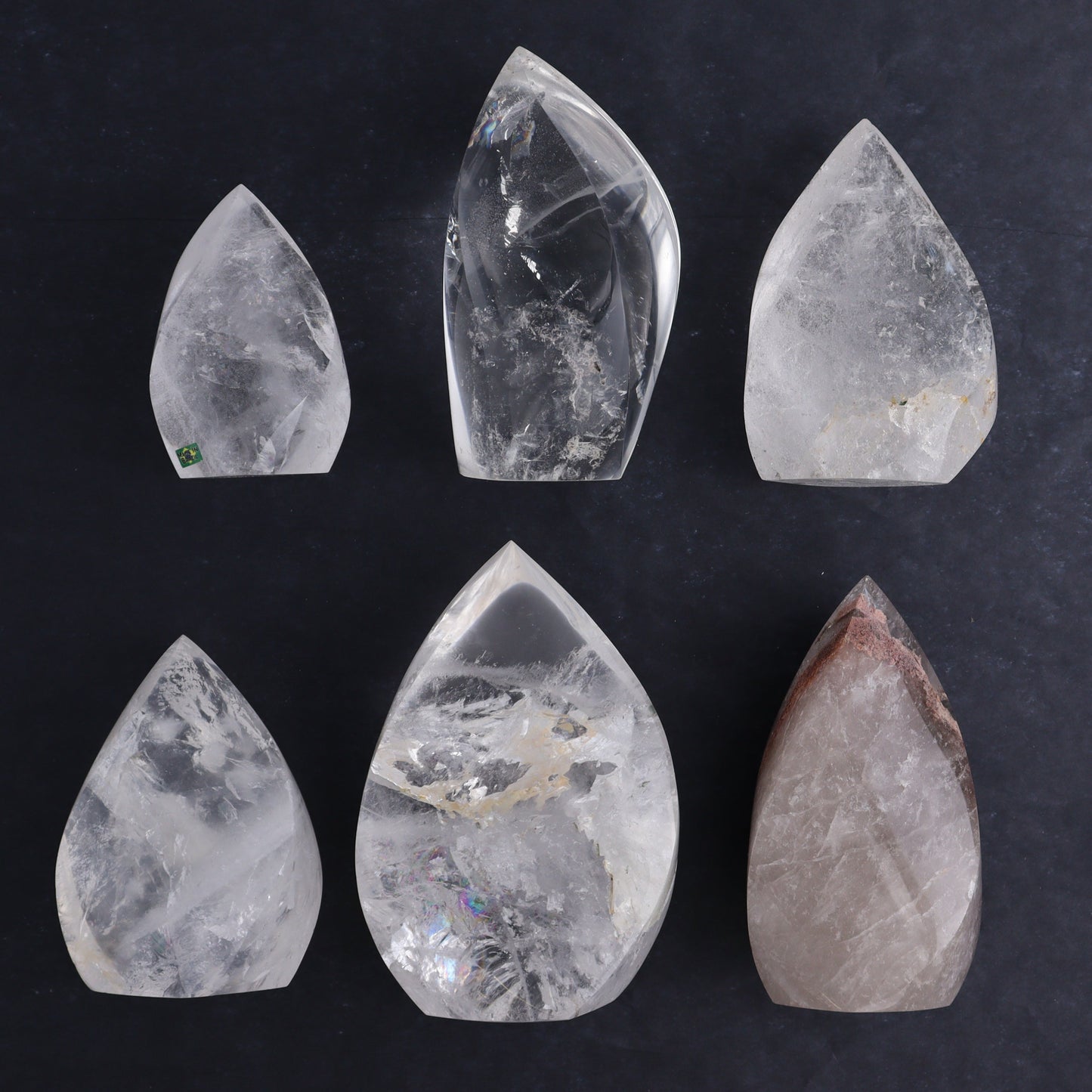 Imperfect Quartz Flames Set of 6 - Expert Wholesale and Supplier of Wholesale Crystals & Bulk Gemstones, ["Brazil","Clear Quartz","flames","Quartz"]