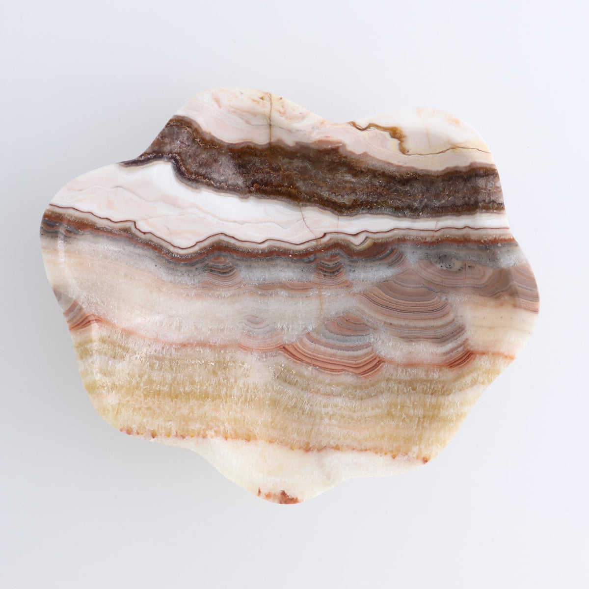 One Small Bowl Mexican Onyx/Calcite Honey & Pink