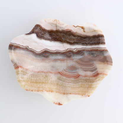 One Small Bowl Mexican Onyx/Calcite Honey & Pink