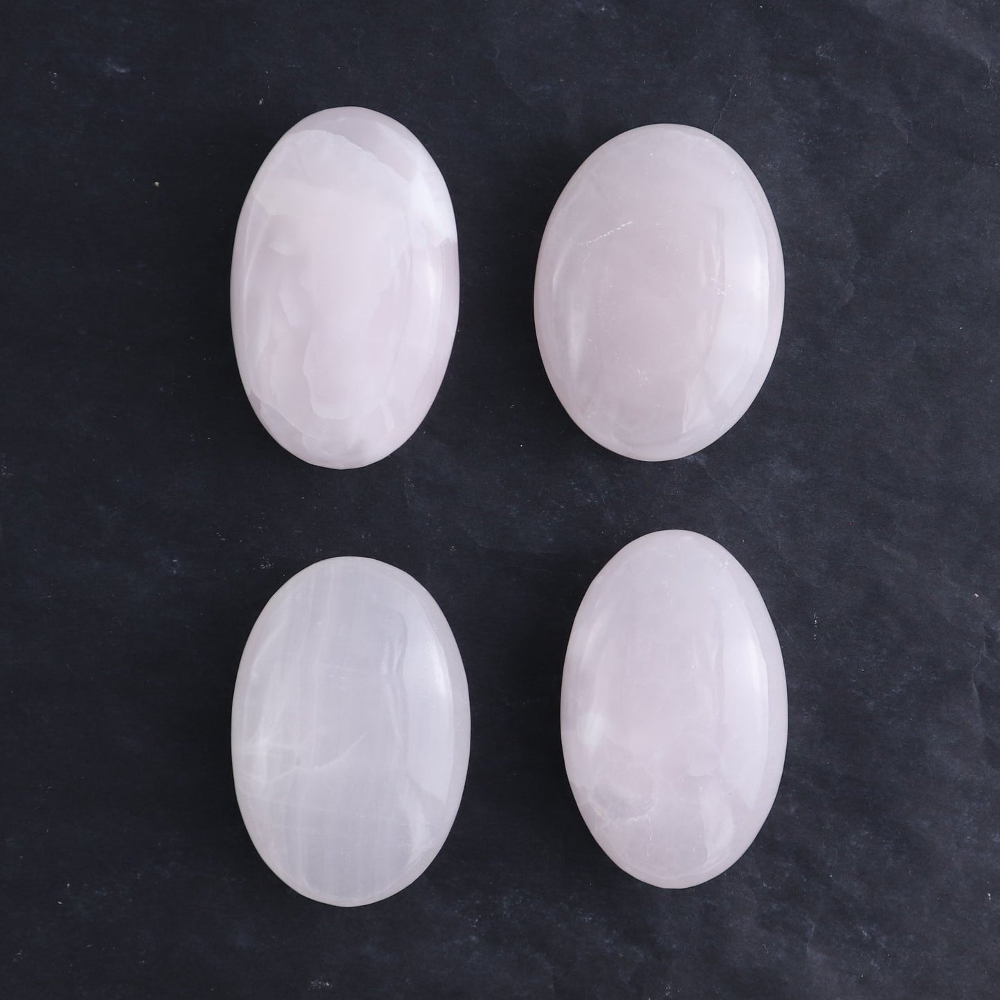 Pink Mangano Calcite Palm Stone Set of 12