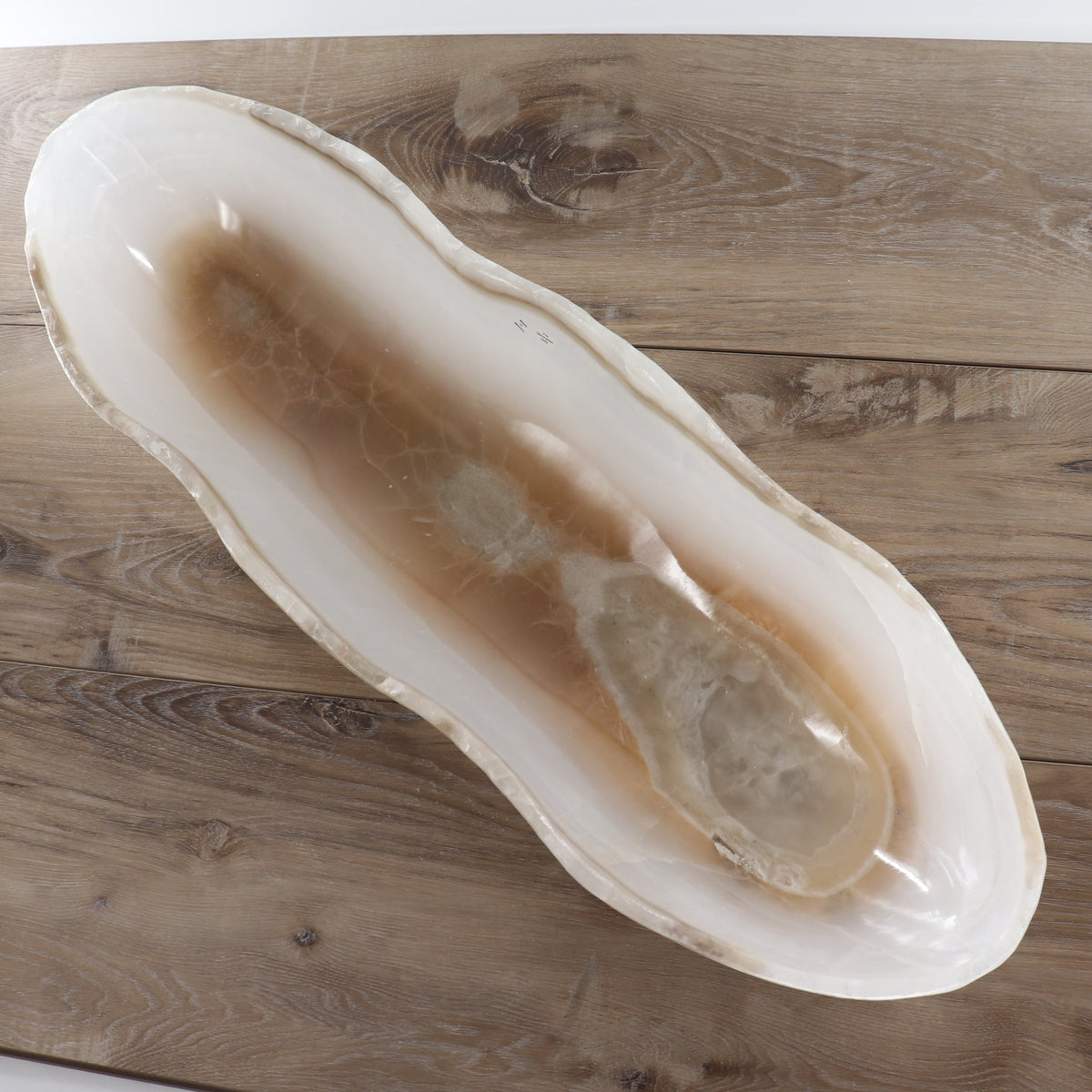 Mexican Onyx/Calcite Canoe Bowl 28"
