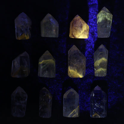Powellite Amethyst UV Reactive Towers Set of 30 - Expert Wholesale and Supplier of Wholesale Crystals & Bulk Gemstones, ["Amethyst","Powellite"]