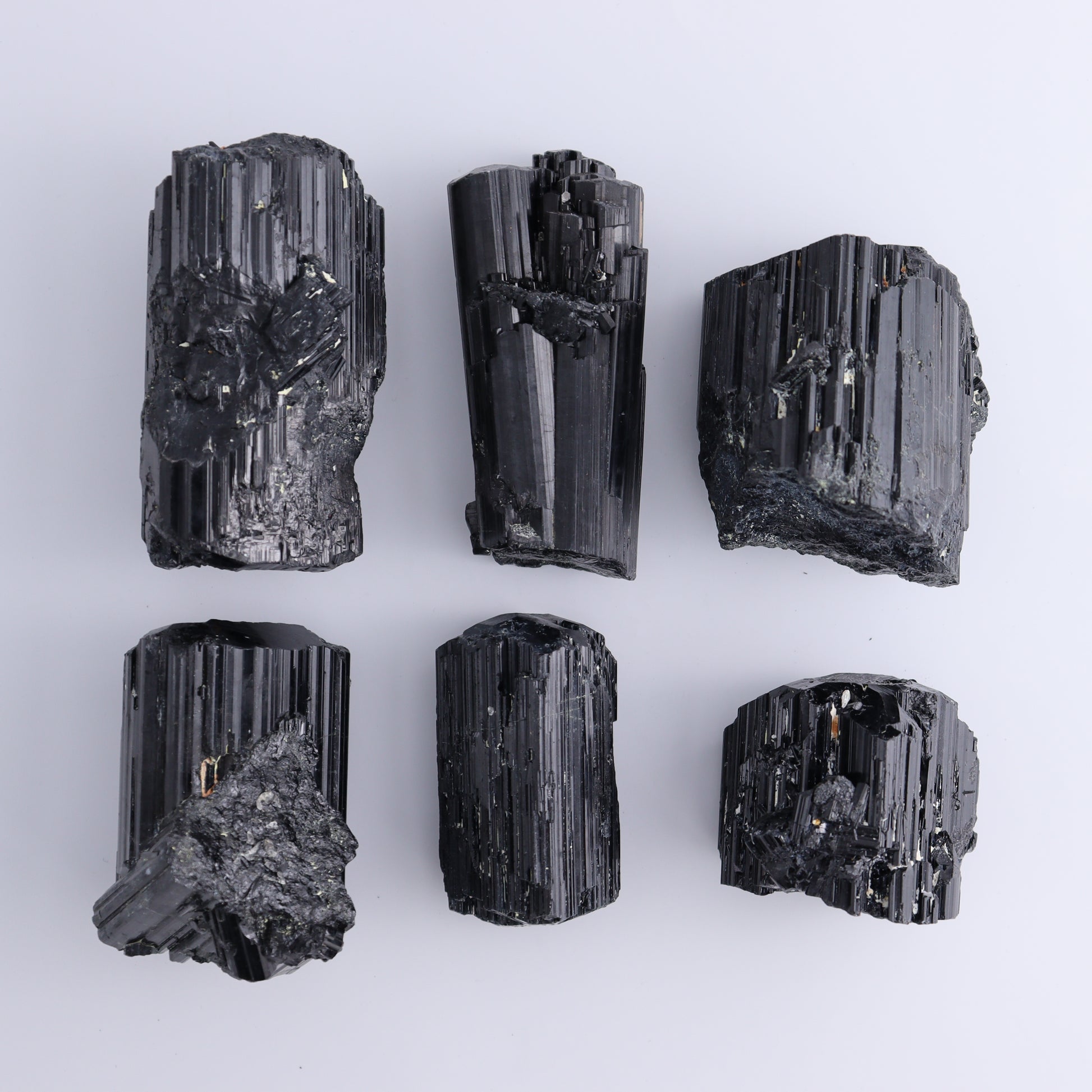 Black Tourmaline Roughs Set of 6 - Expert Wholesale and Supplier of Wholesale Crystals & Bulk Gemstones, ["Black Tourmaline","Madagascar","Rough","Tourmaline"]