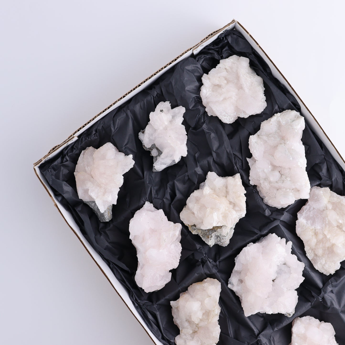 Mangano Calcite Set of 12 - Expert Wholesale and Supplier of Wholesale Crystals & Bulk Gemstones, ["Calcite","China","Freeform","Freeforms"]