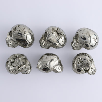 Pyrite Skulls Set of 6 - Expert Wholesale and Supplier of Wholesale Crystals & Bulk Gemstones, ["Hearts","Peru","Pyrite"]