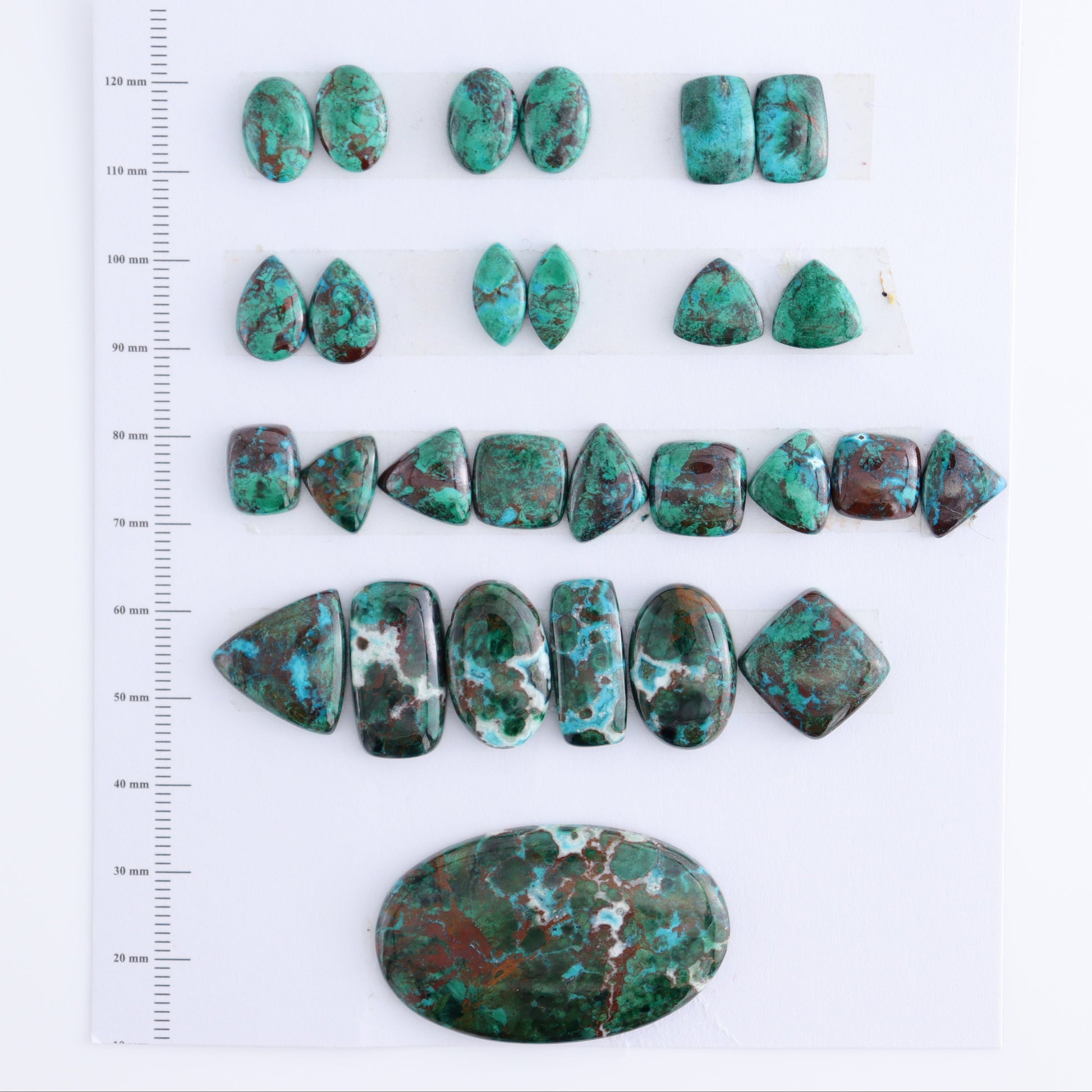 Chrysocolla Cabs Set of 28 - Expert Wholesale and Supplier of Wholesale Crystals & Bulk Gemstones, ["Cabs","Chrysocolla"]